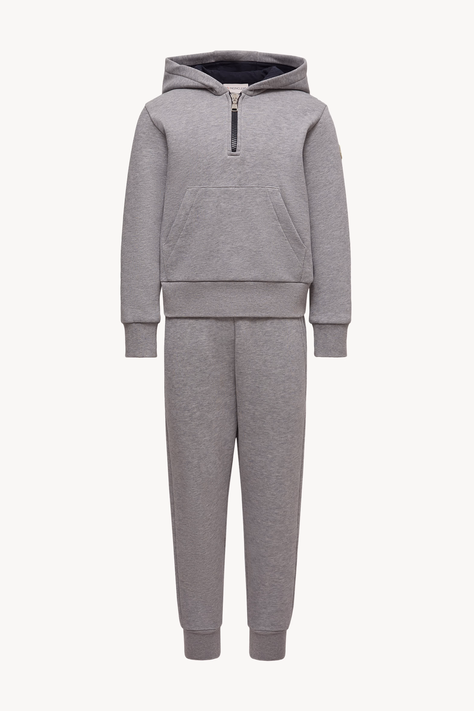 Cotton Sweatsuit Set Boy Grey Moncler 0